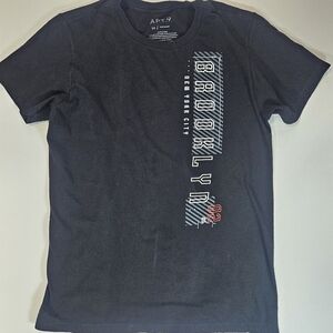 Apt. 9 Mens T-shirt Size Medium Black Brooklyn New York City Casual Graphic Tee